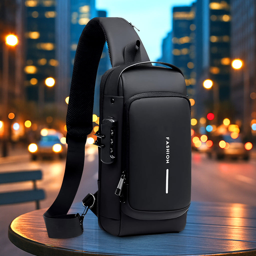 Trendy Anti-theft Crossbody Sling Bag With Usb Charging Port (1 Pc)
